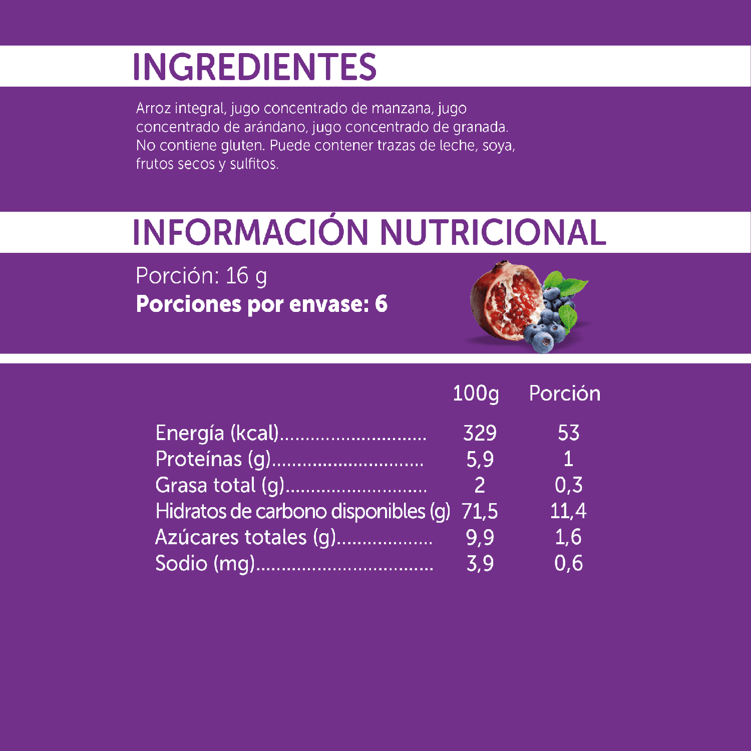 Galletas de Arroz con Arándano y Granada al por mayor 16 g - 28 uds.-3