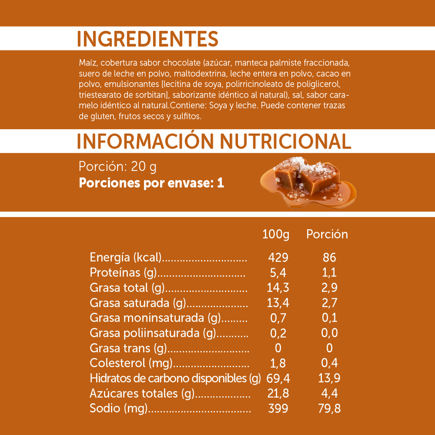 Galletas de Maíz con Caramelo al por mayor 20 g - 28 uds.-2