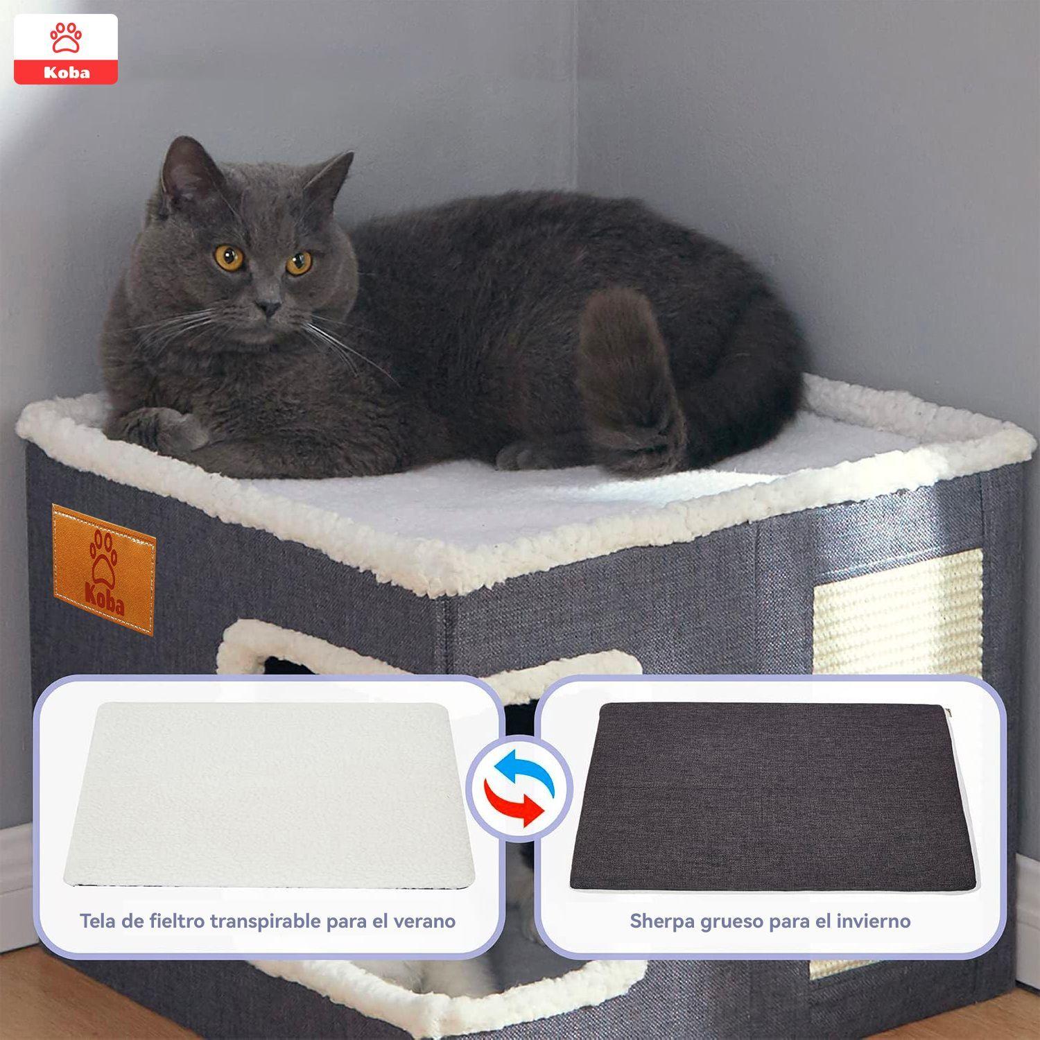Casa Iglu Para Gatos Cama Michis Plegable Con Cojin Pompon-3