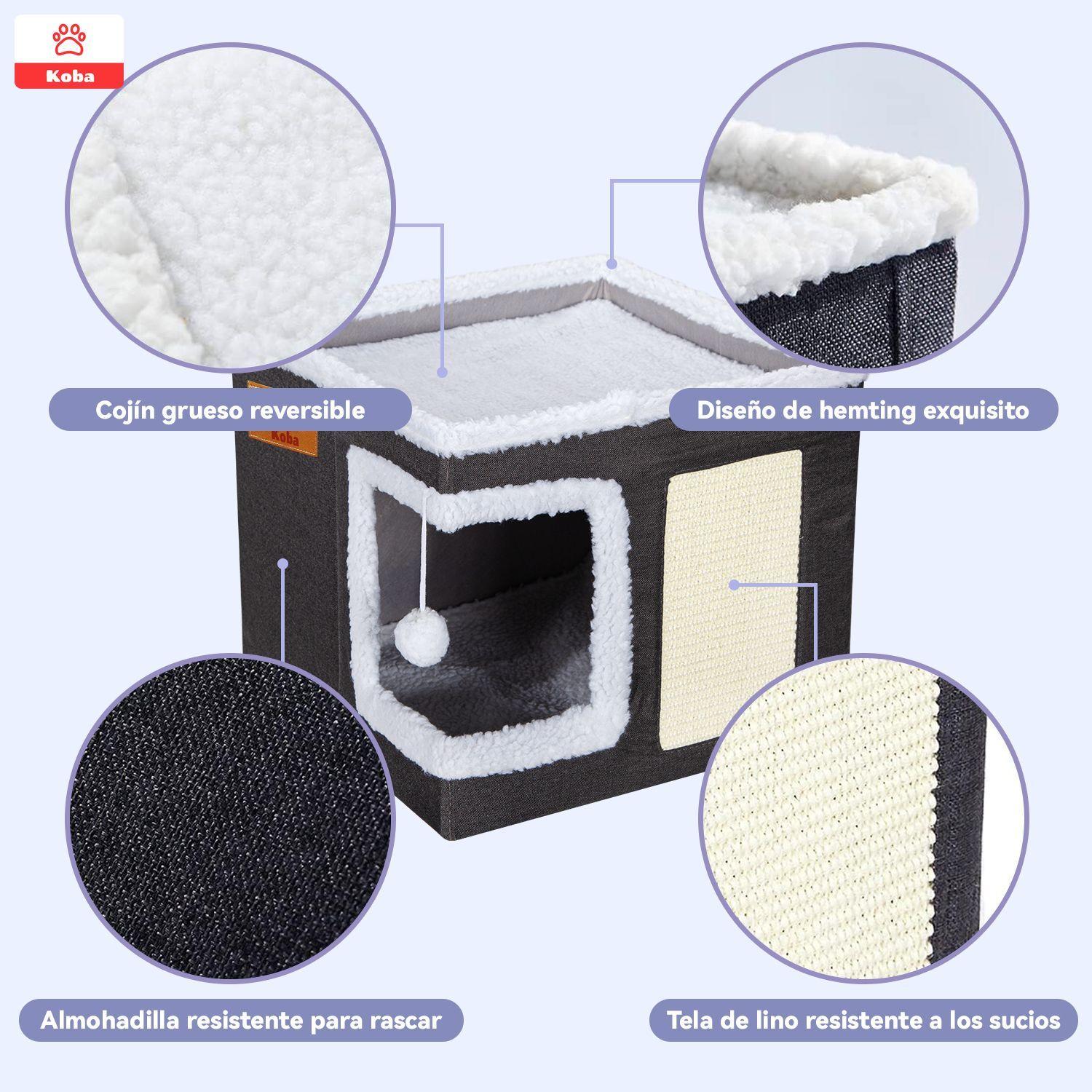 Casa Iglu Para Gatos Cama Michis Plegable Con Cojin Pompon-5