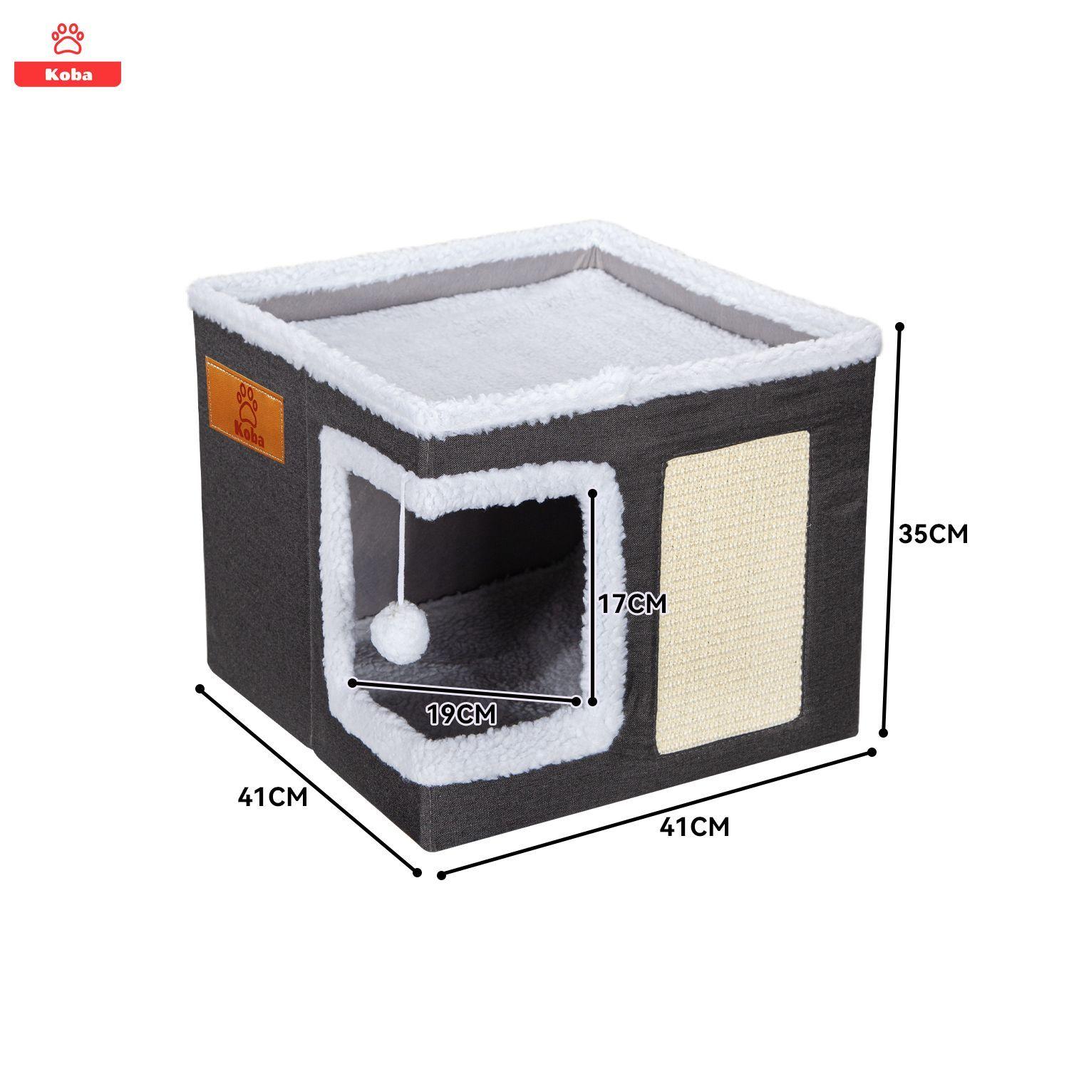 Casa Iglu Para Gatos Cama Michis Plegable Con Cojin Pompon-7