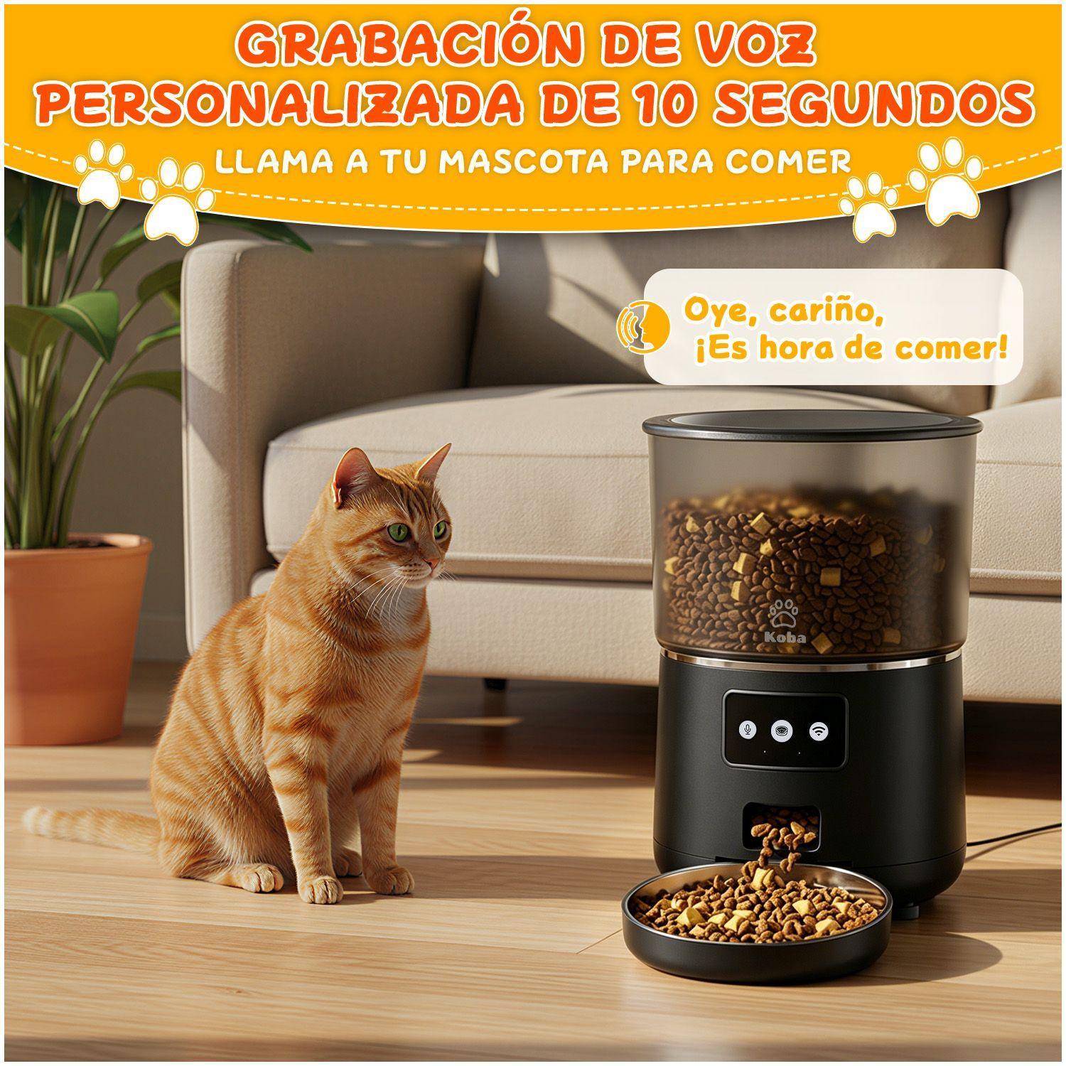 Dispensador Alimentador Automatico Perro Gato Wifi 4l Negro-3