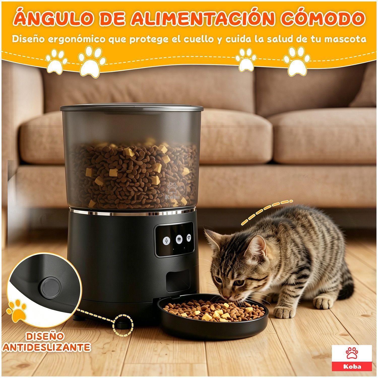 Dispensador Alimentador Automatico Perro Gato Wifi 4l Negro-6