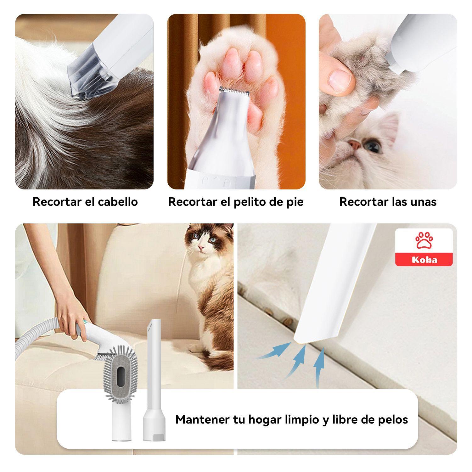 Kit De Aseo 7 En 1 Maquina Cortapelo Aspiradora Perros Gatos-3