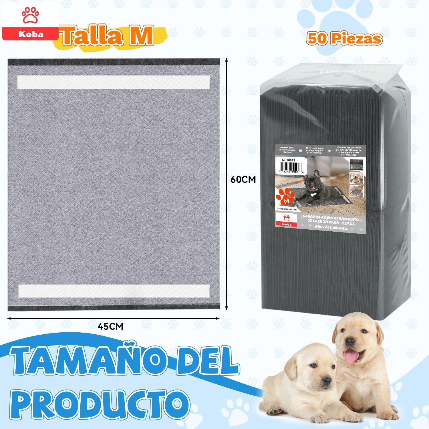 50 Panales Perro Sabanillas Entrenamiento De Carbon 45x60cm-8