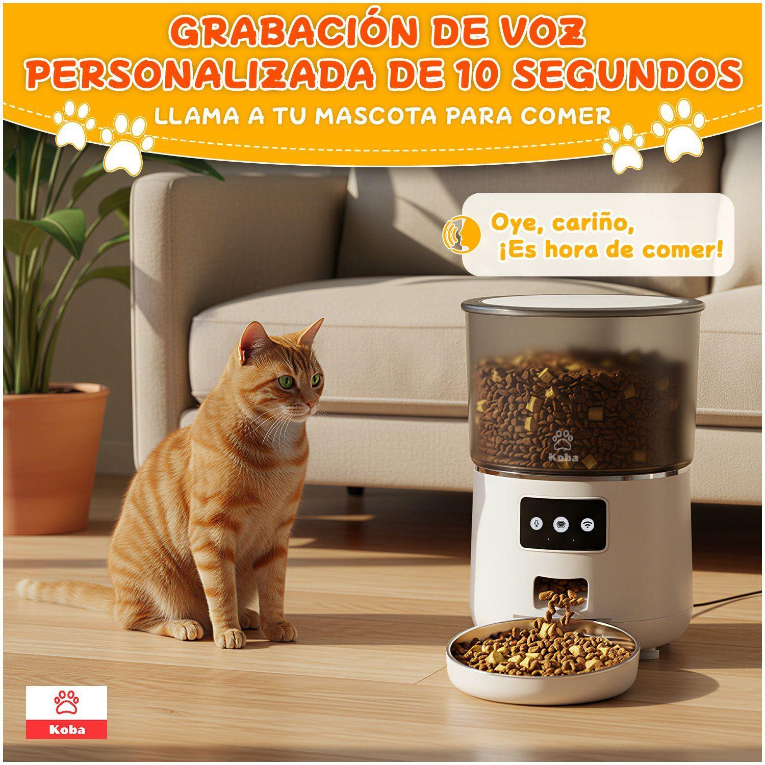 Dispensador Alimentador Automatico Perro Gato Wifi 4l Blanco-3