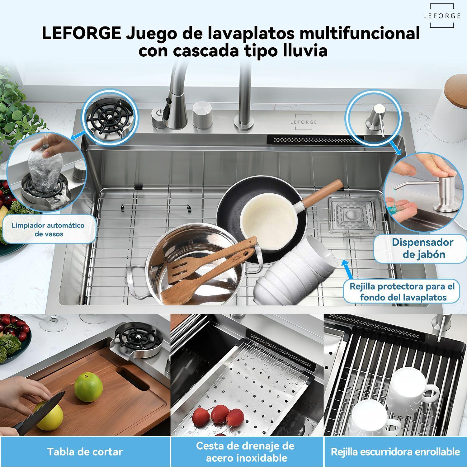 Combo Lavaplatos Empotrado 75x46cm Multifuncional Acero Inox-3