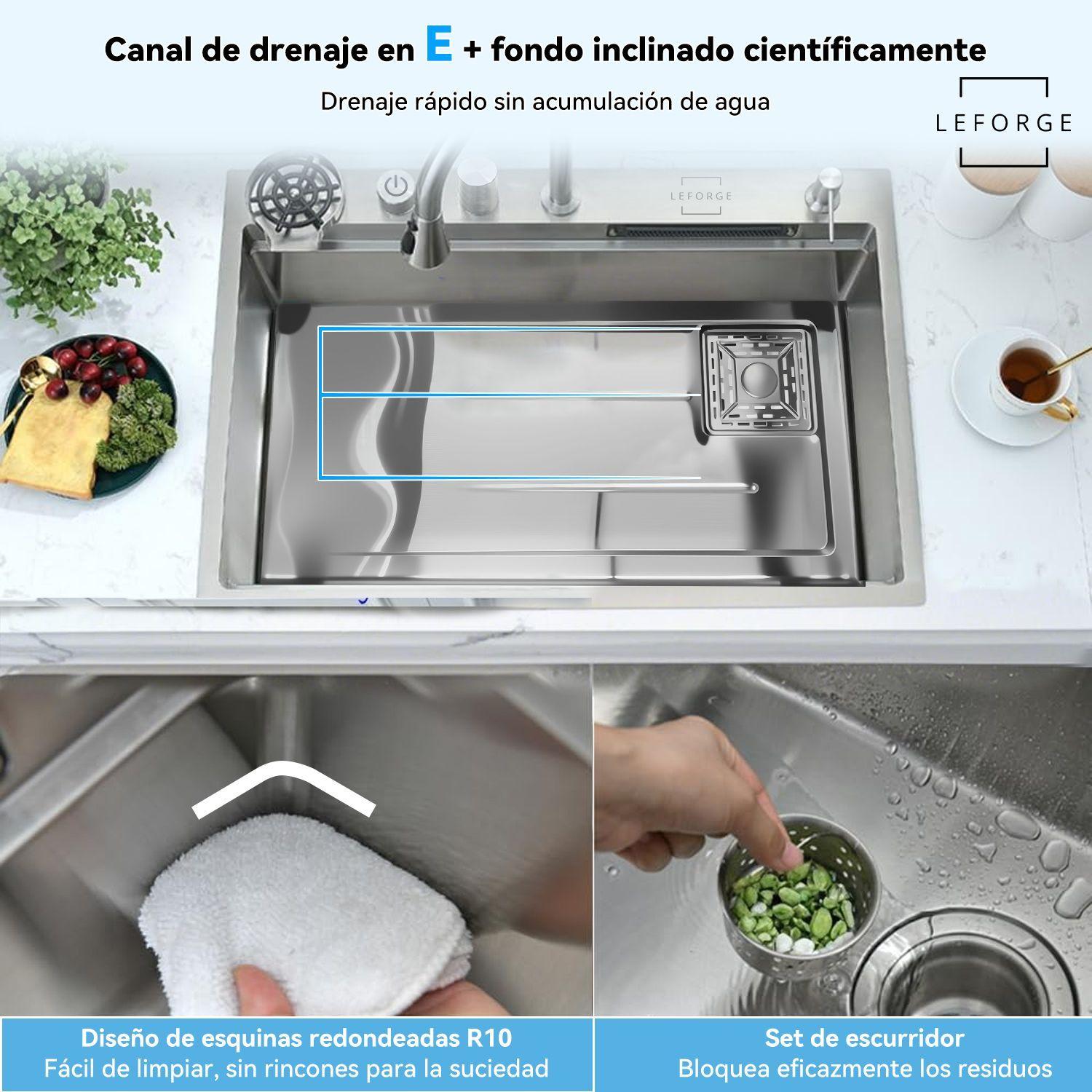 Combo Lavaplatos Empotrado 75x46cm Multifuncional Acero Inox-4
