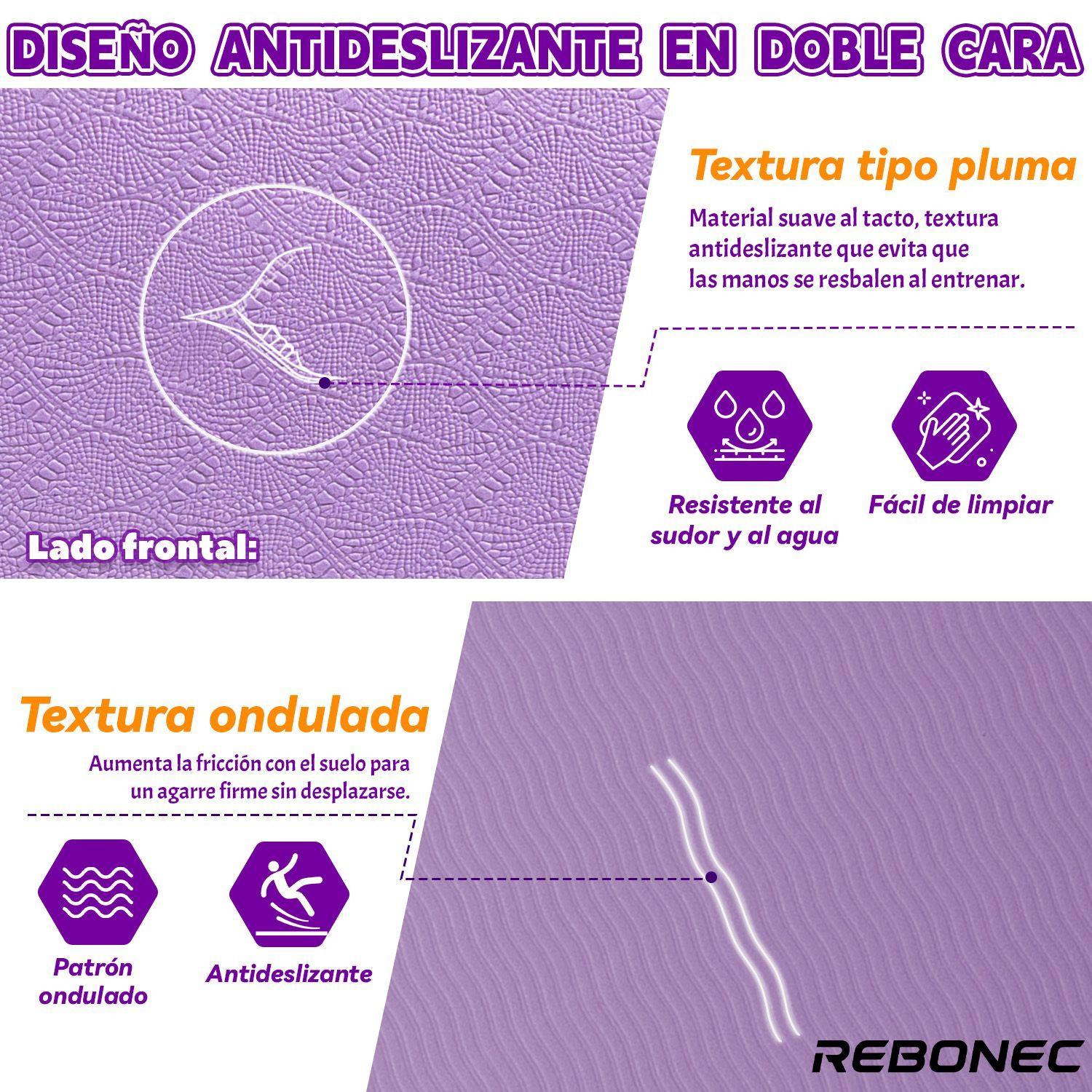 Colchoneta Mat Yoga Deportiva Plegable Tpe Grueso 8mm Morado-2