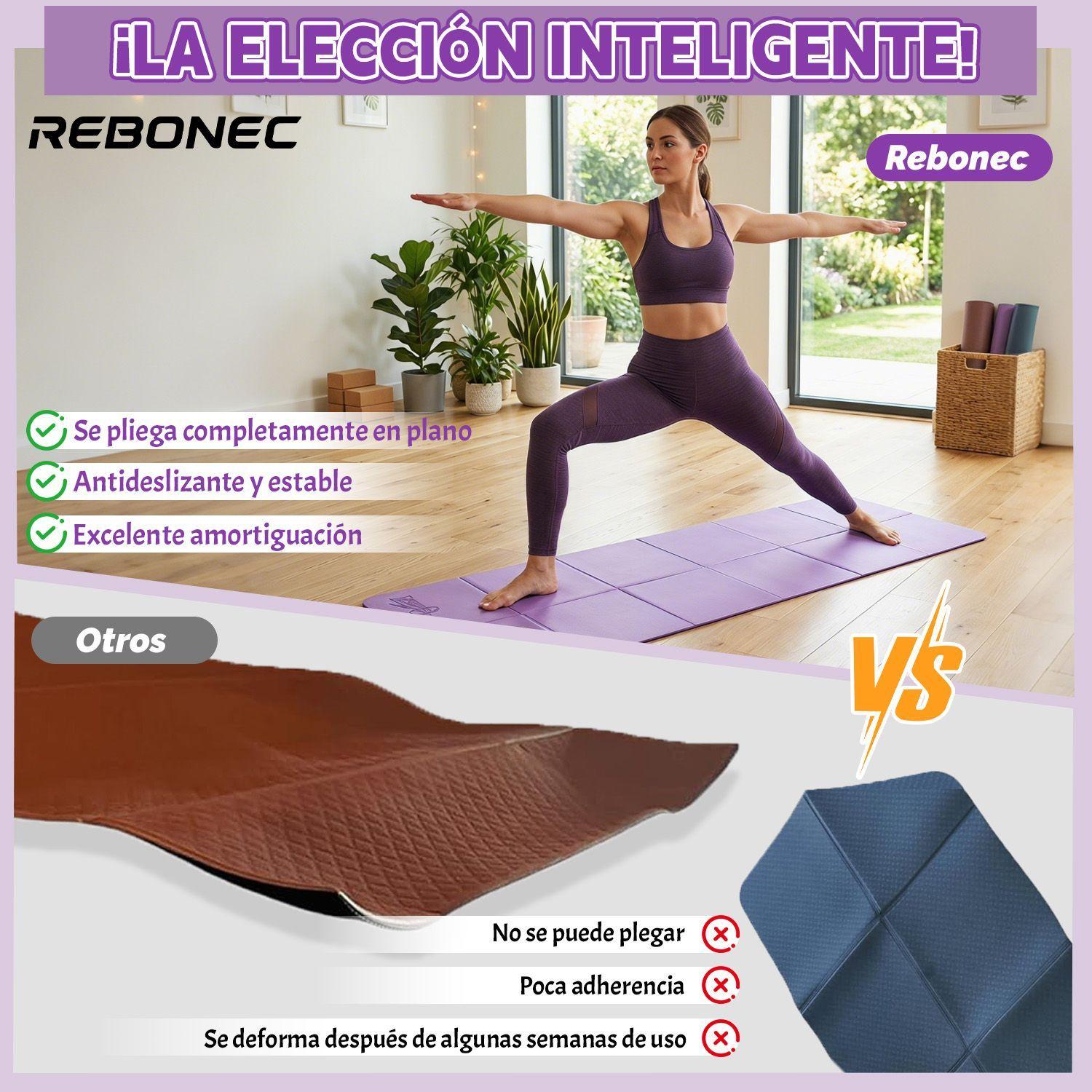 Colchoneta Mat Yoga Deportiva Plegable Tpe Grueso 8mm Morado-8