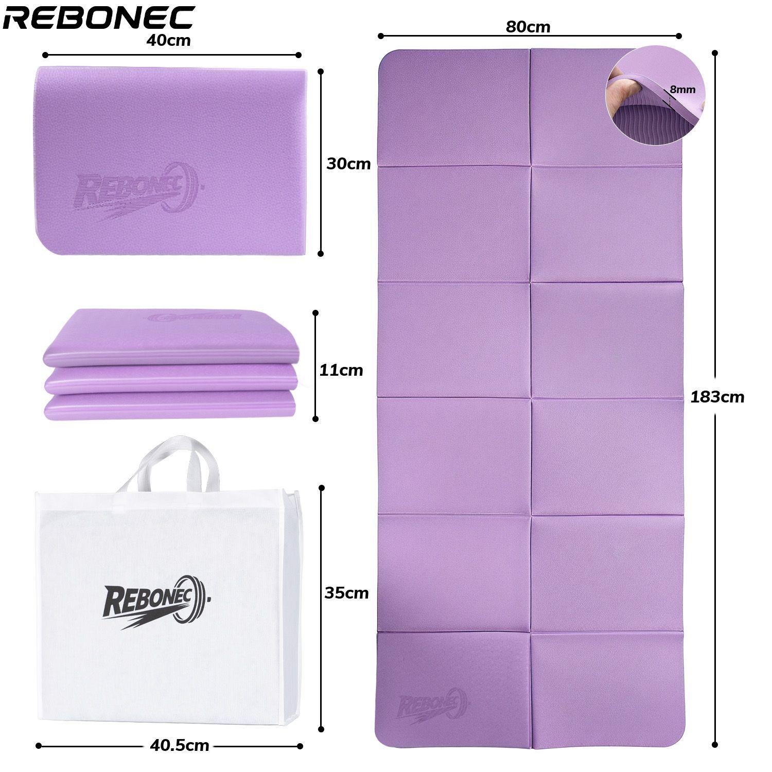 Colchoneta Mat Yoga Deportiva Plegable Tpe Grueso 8mm Morado-9