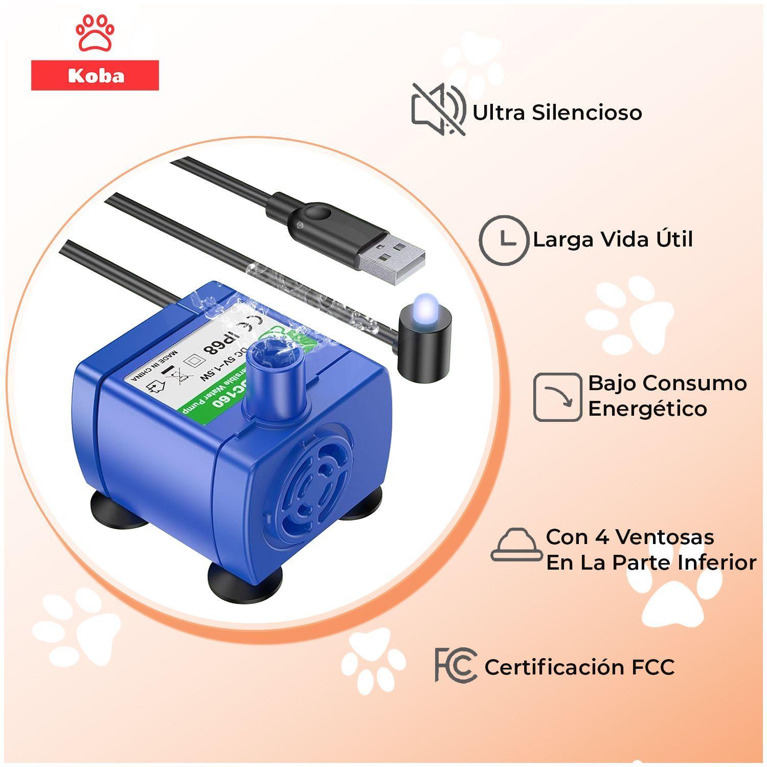 Bebedero Electrico Gato Perro Fuente Agua 2400ml 1 Filtro-2