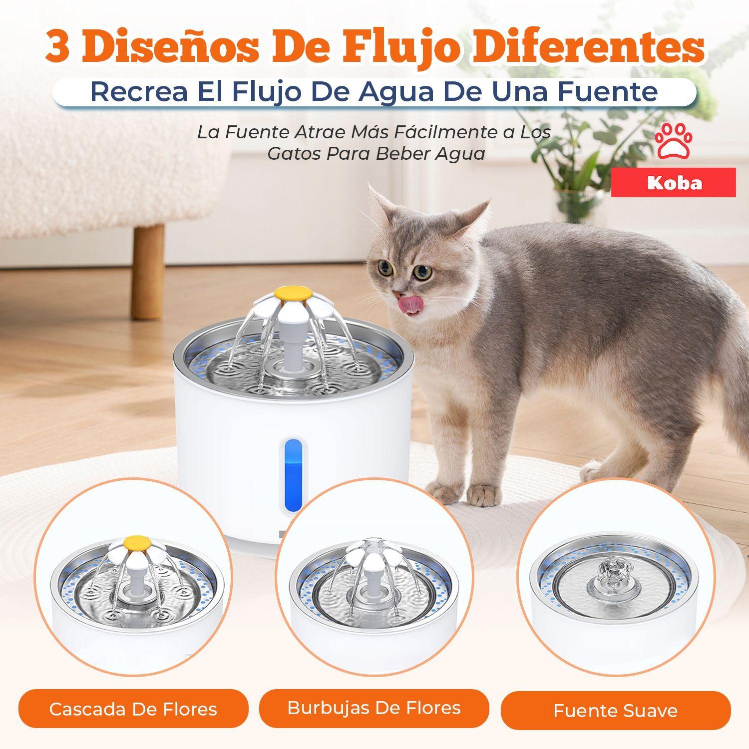 Bebedero Electrico Gato Perro Fuente Agua 2400ml 1 Filtro-3