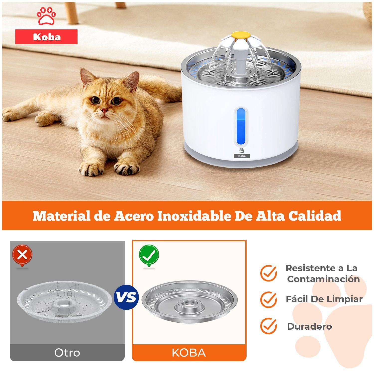 Bebedero Electrico Gato Perro Fuente Agua 2400ml 1 Filtro-4