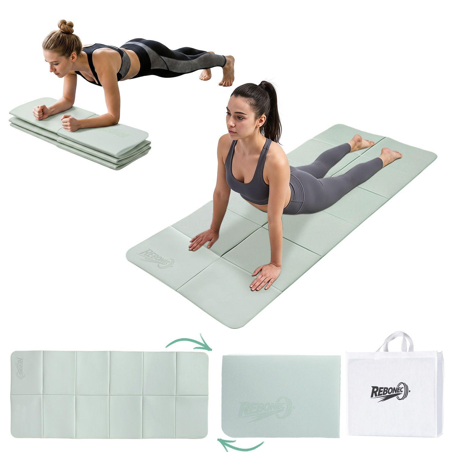 Colchoneta Mat Yoga Deportiva Plegable Tpe Grueso 8mm Verde-0