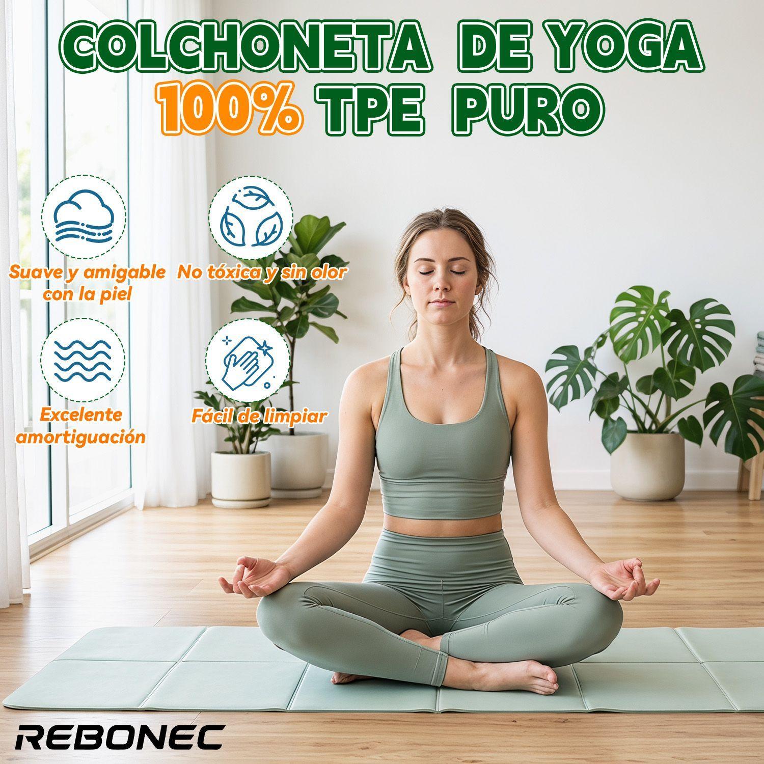 Colchoneta Mat Yoga Deportiva Plegable Tpe Grueso 8mm Verde-4