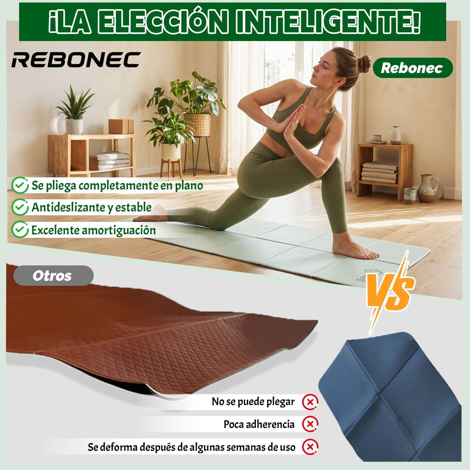 Colchoneta Mat Yoga Deportiva Plegable Tpe Grueso 8mm Verde-8