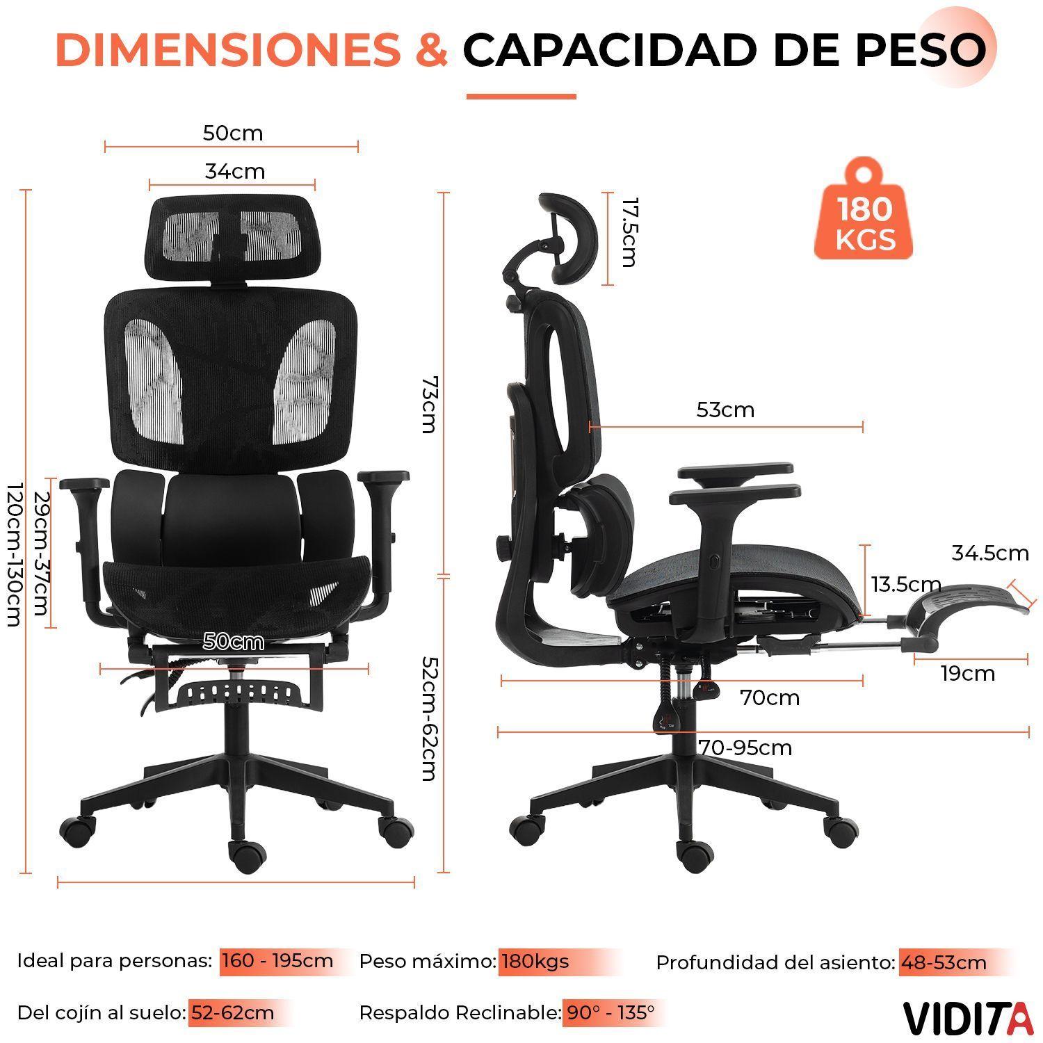 Silla Escritorio Proteo Super Ergon mica Con Malla Aerovith-9