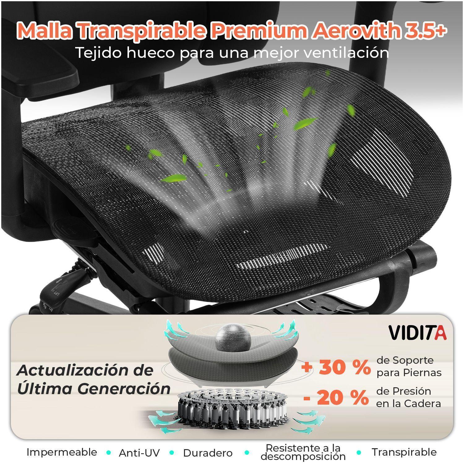 Silla Escritorio Proteo Super Ergonomica Con Malla Aerovith-7