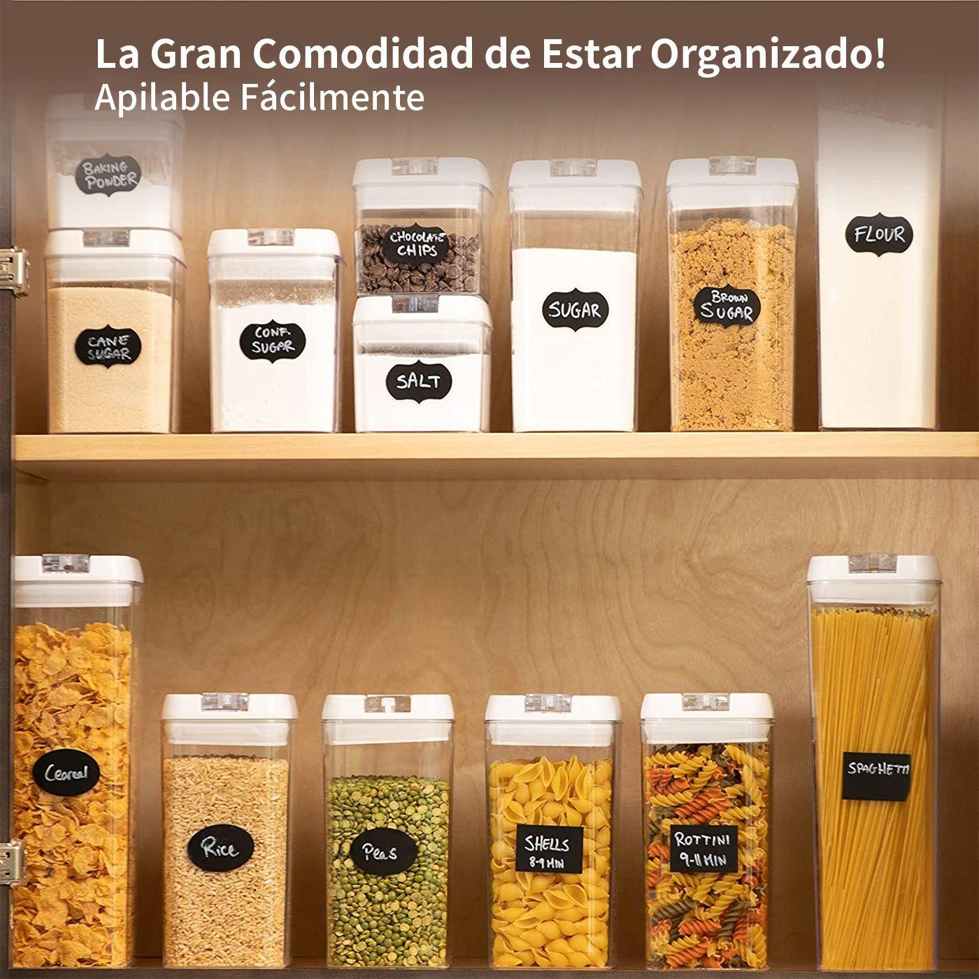 Set 7 Contenedores Super Hermeticos Envases Acrilicos Cocina Blanco-3