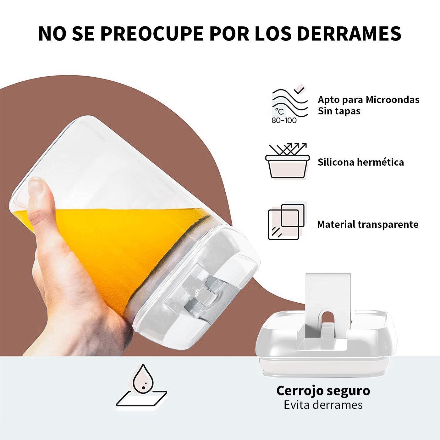 Set 7 Contenedores Super Hermeticos Envases Acrilicos Cocina Blanco-4