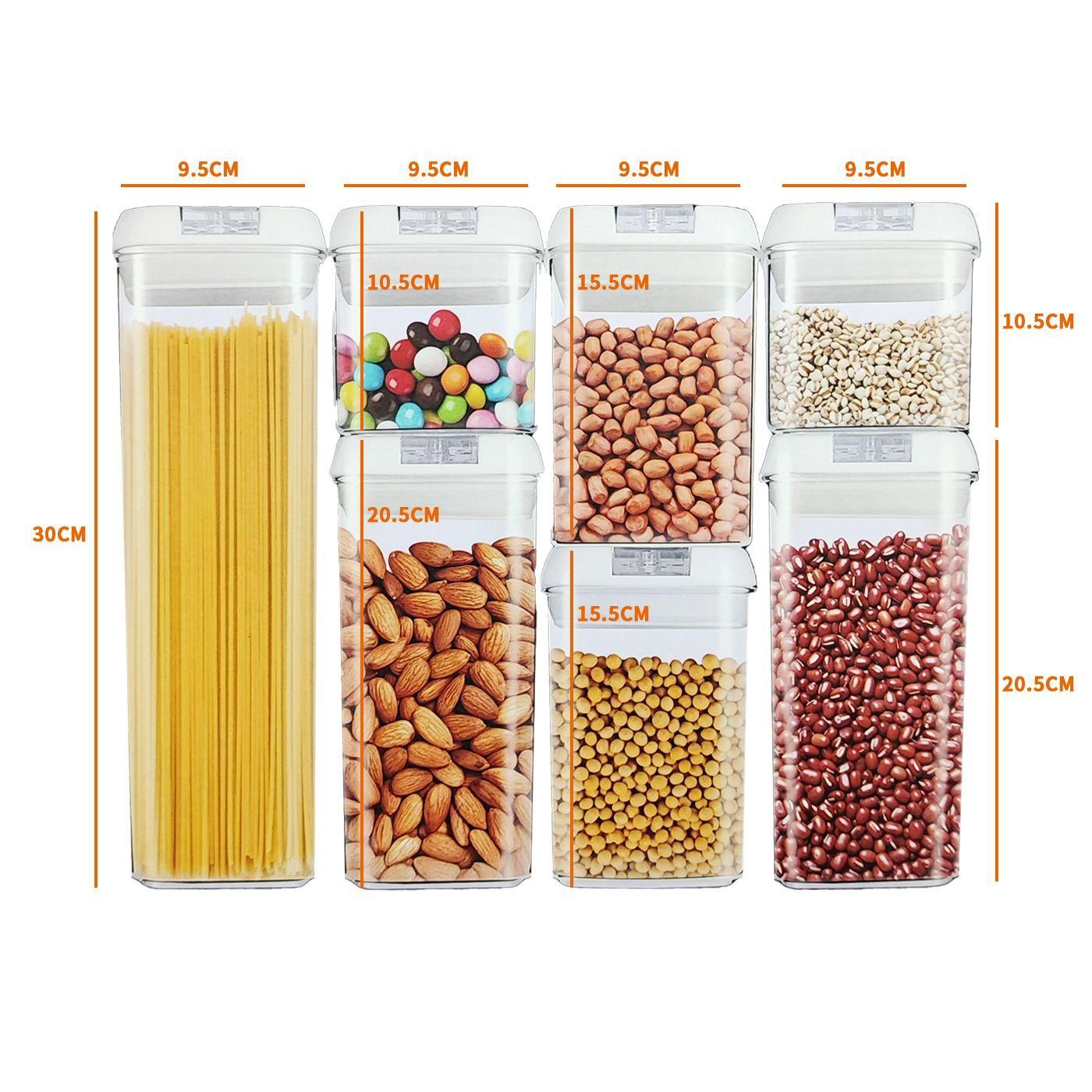 Set 7 Contenedores Super Hermeticos Envases Acrilicos Cocina Blanco-6