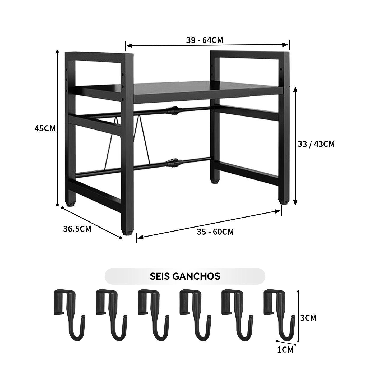 Estante Repisa Extensible Horno Microondas Rack Organizador Cocina-4