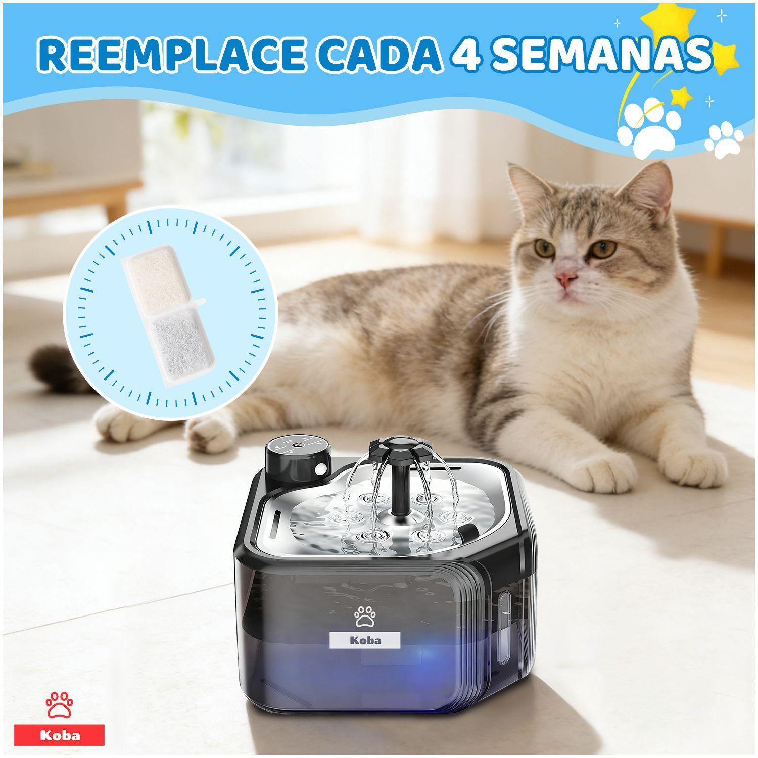 X8 Filtros Repuestos Para Bebedero Mascota Con Sensor Koba-3