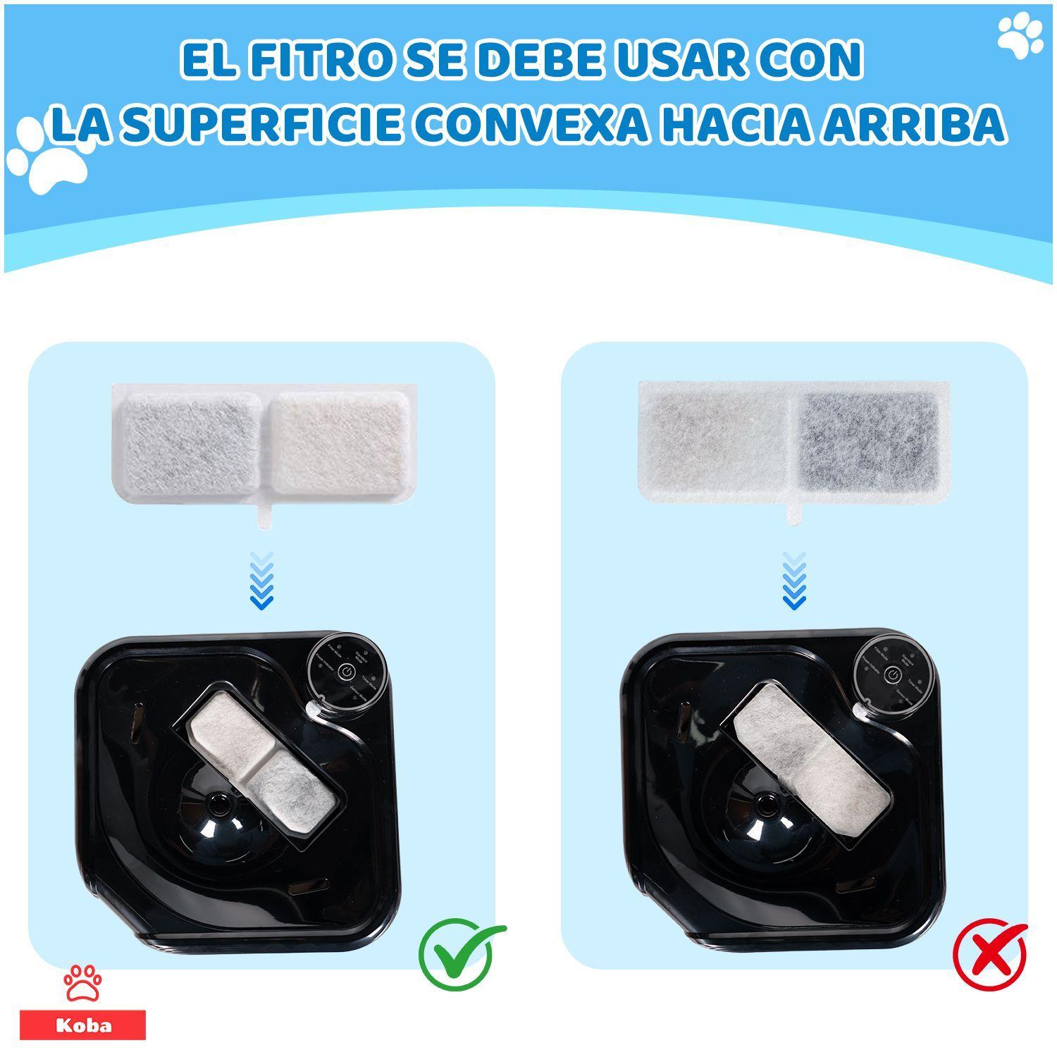 X8 Filtros Repuestos Para Bebedero Mascota Con Sensor Koba-4