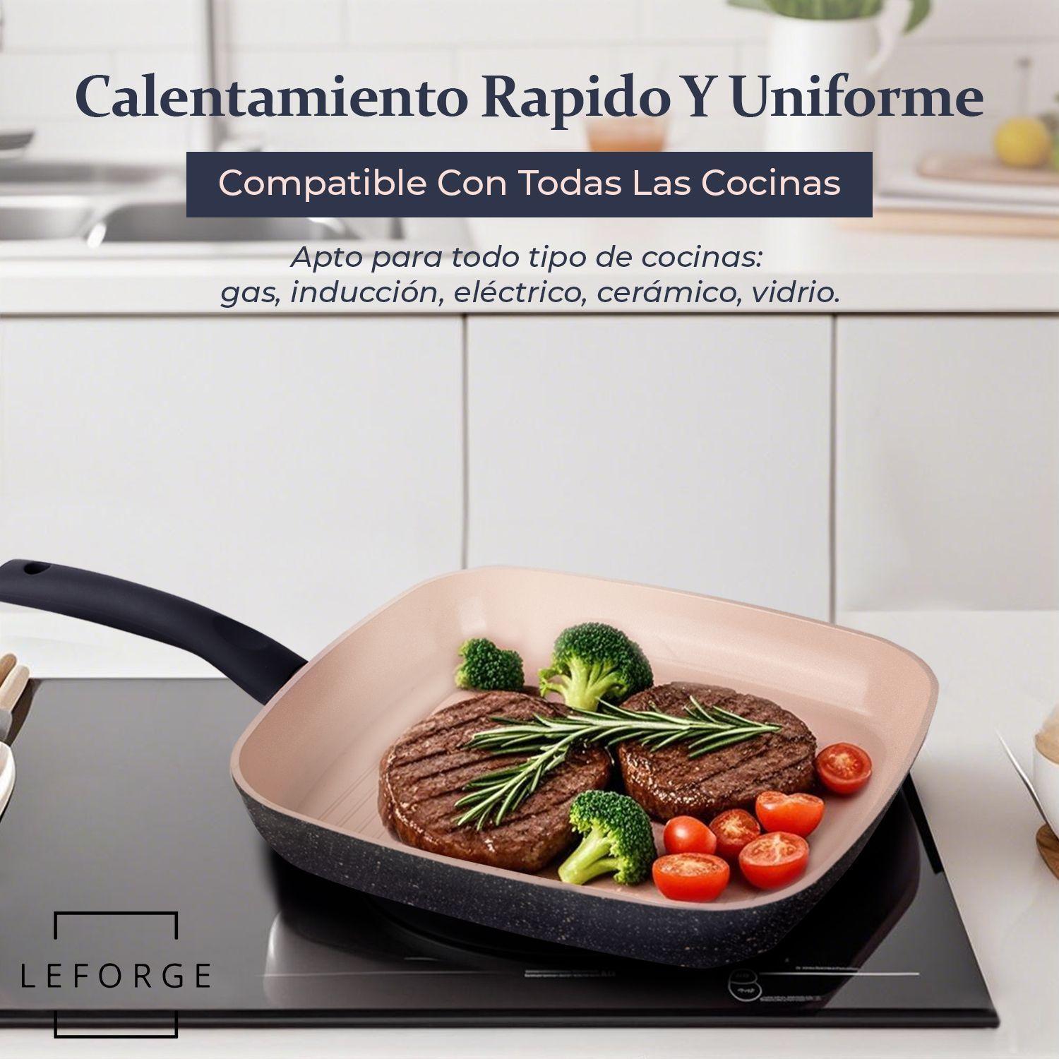 Bateria Cocina Ceramica Granito Antiadherente 8 Piezas Rosa Marengo-2