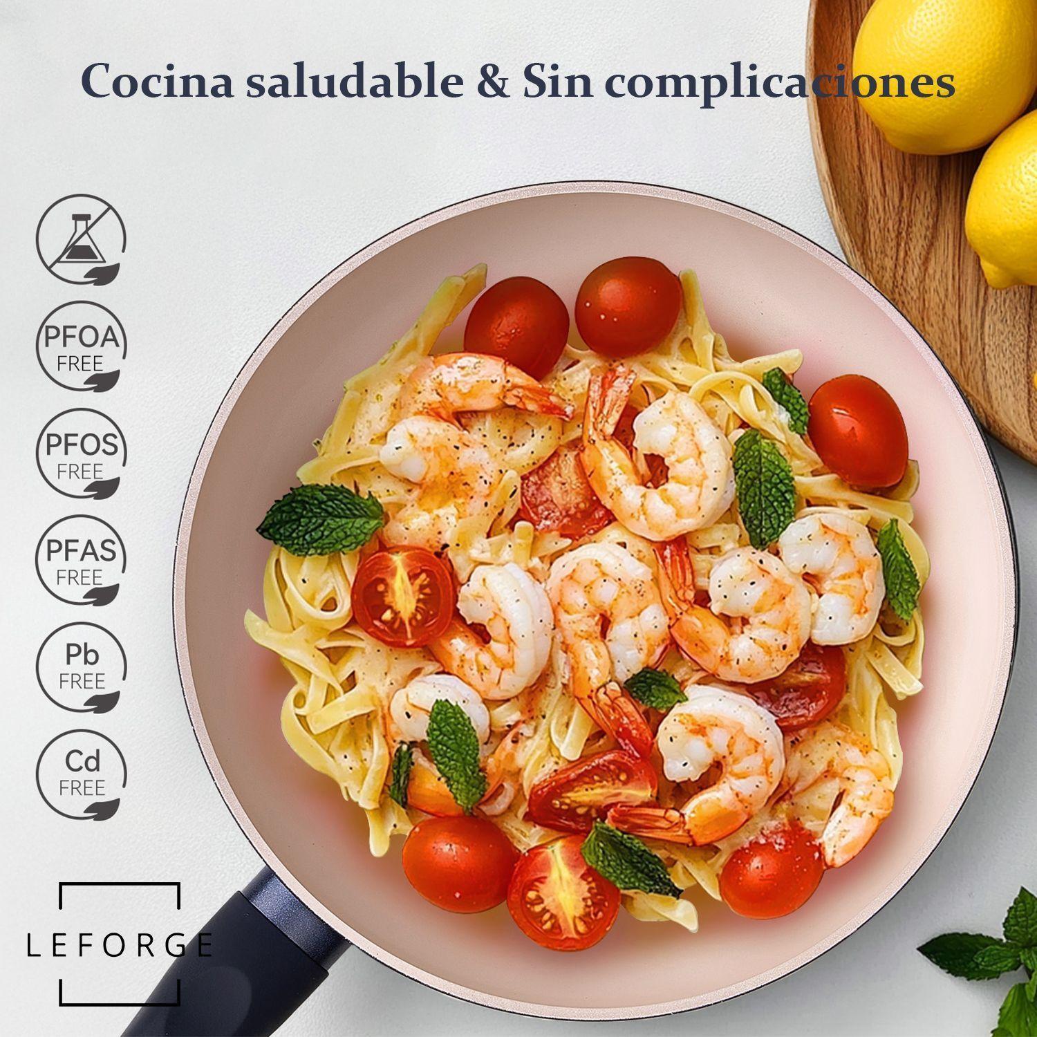 Bateria Cocina Ceramica Granito Antiadherente 8 Piezas Rosa Marengo-3