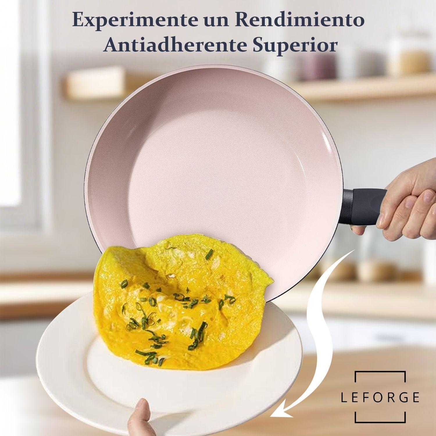 Bateria Cocina Ceramica Granito Antiadherente 8 Piezas Rosa Marengo-4