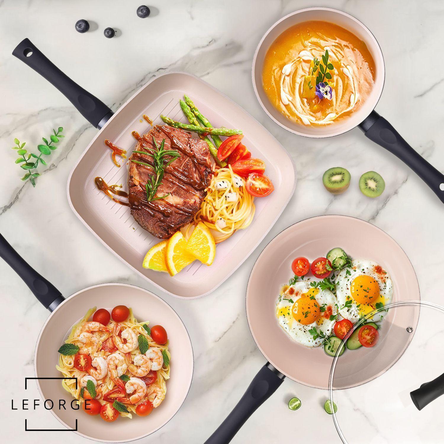 Bateria Cocina Ceramica Granito Antiadherente 8 Piezas Rosa Marengo-5