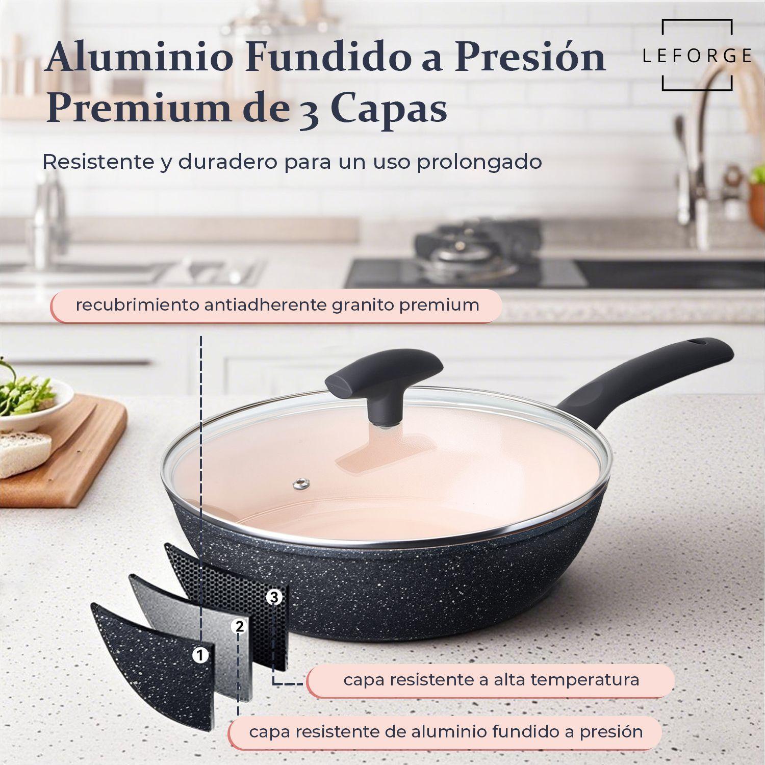 Bateria Cocina Ceramica Granito Antiadherente 8 Piezas Rosa Marengo-7