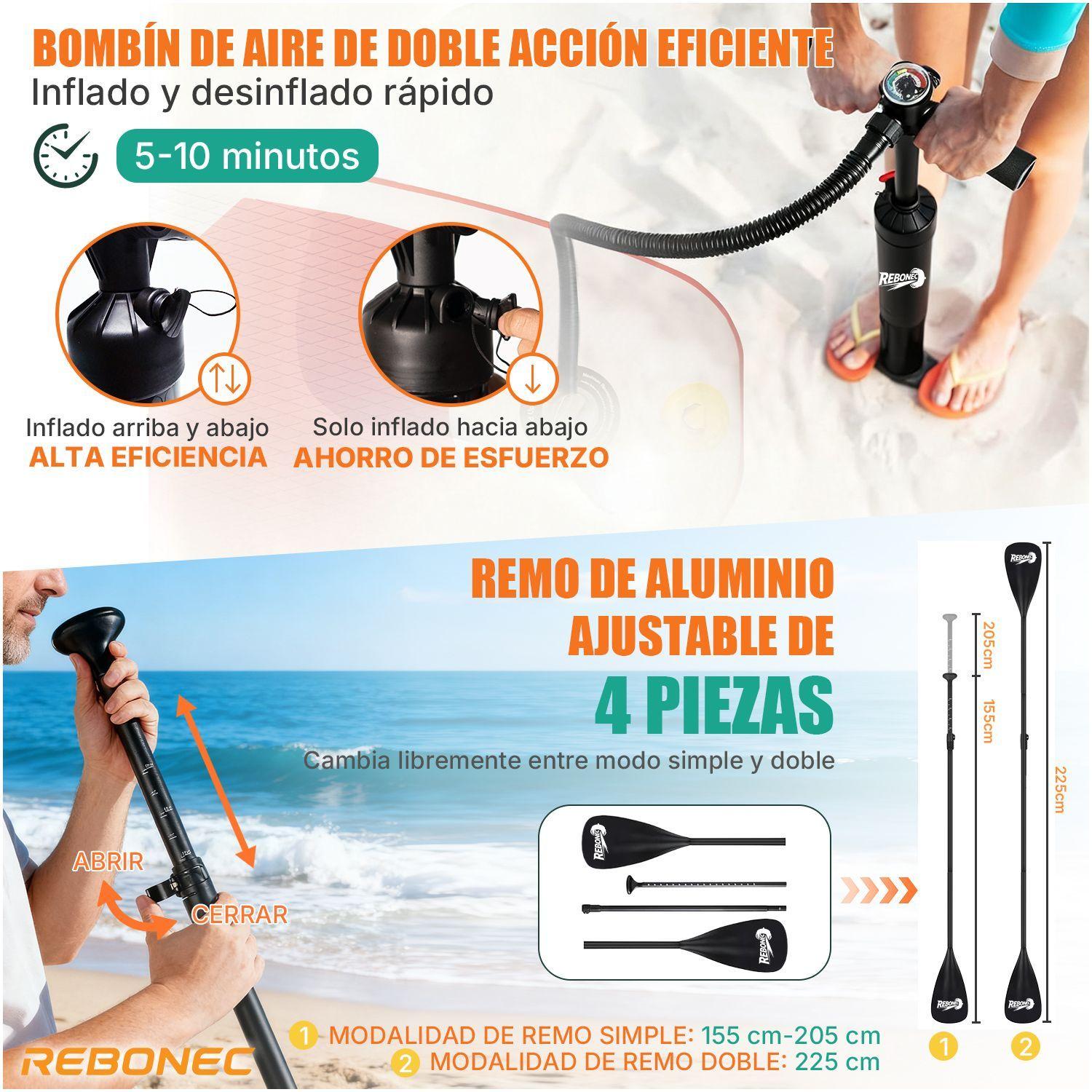 Set Tabla Stand Up Paddle Surf Inflable Navia 320x81x15cm-5