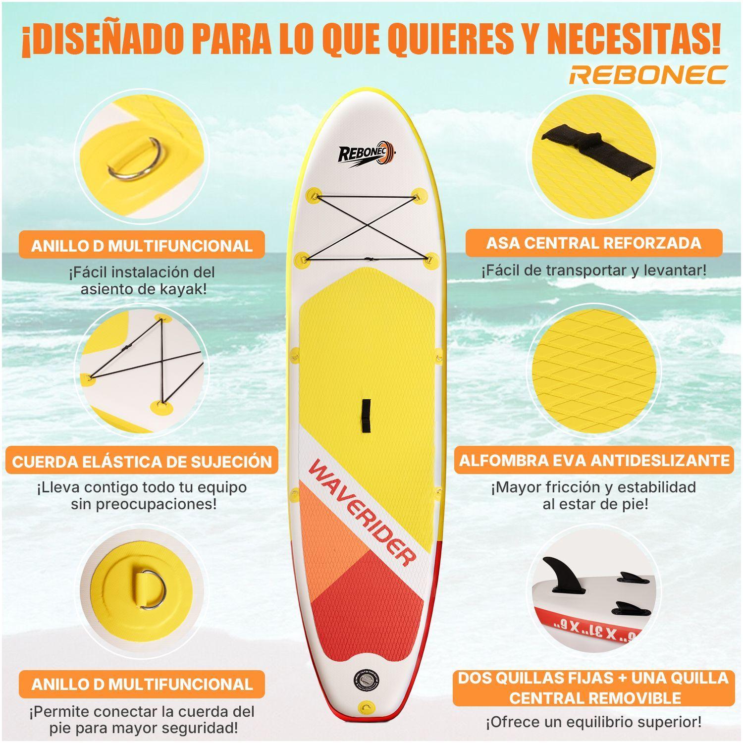 Set Tabla Stand Up Paddle Surf Inflable Navia 320x81x15cm-6