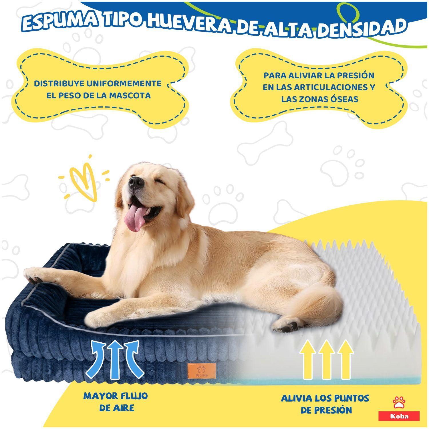 Cama Antiestres Perro Colchon Ortopedica 90x63cm Azul Marino-3