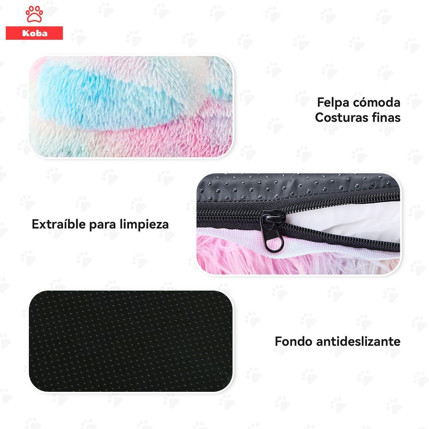 Cama Antiestres Perro Colchon Ortopedica 90x63cm Color Rosa-3