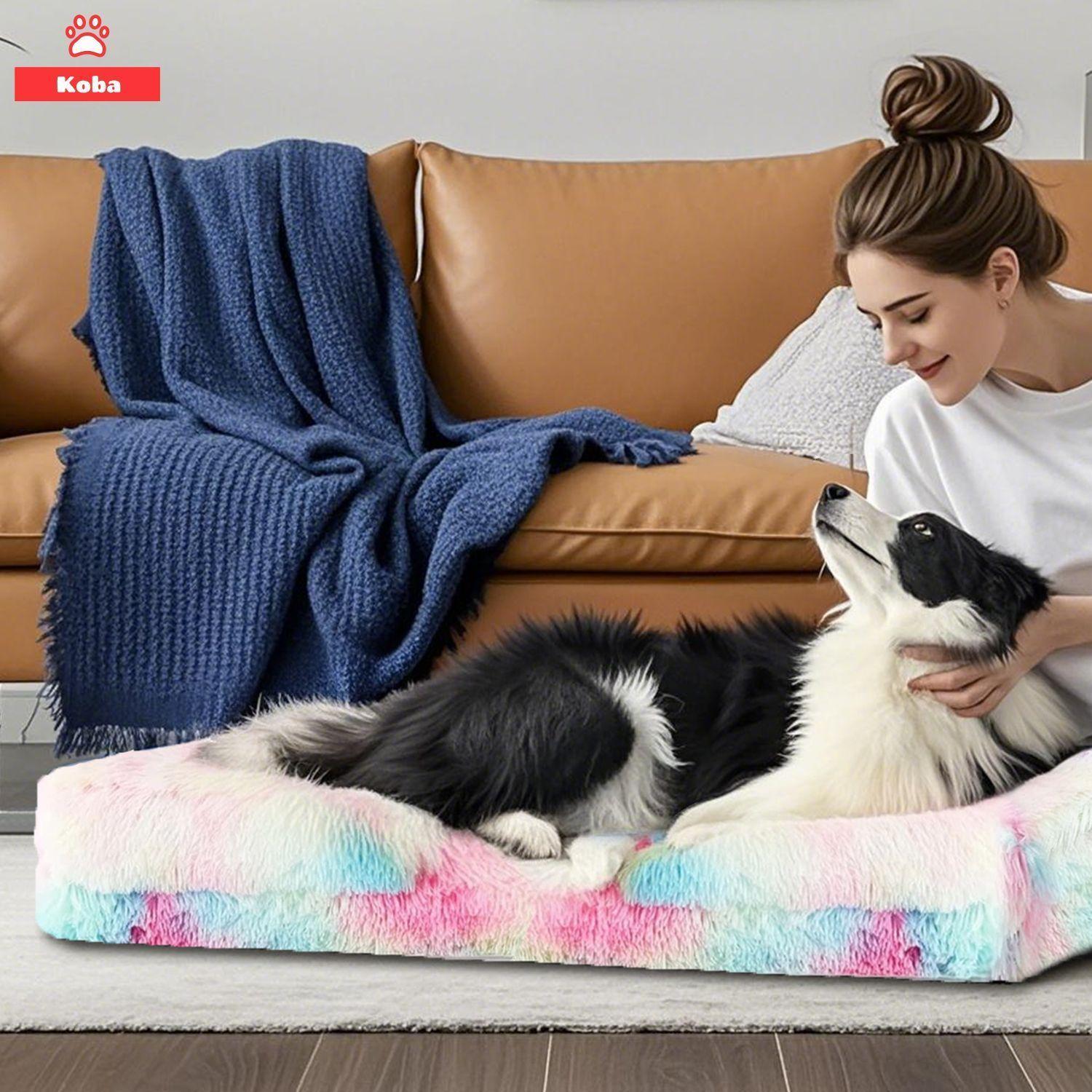 Cama Antiestres Perro Colchon Ortopedica 90x63cm Color Rosa-5