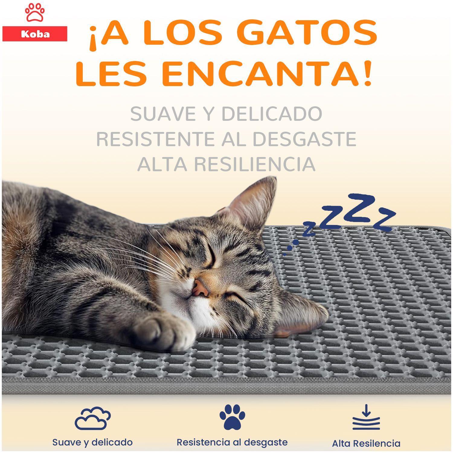Alfombra Atrapa Arena De Gatos Tapete Arenero Michis 60x45cm Gris-1