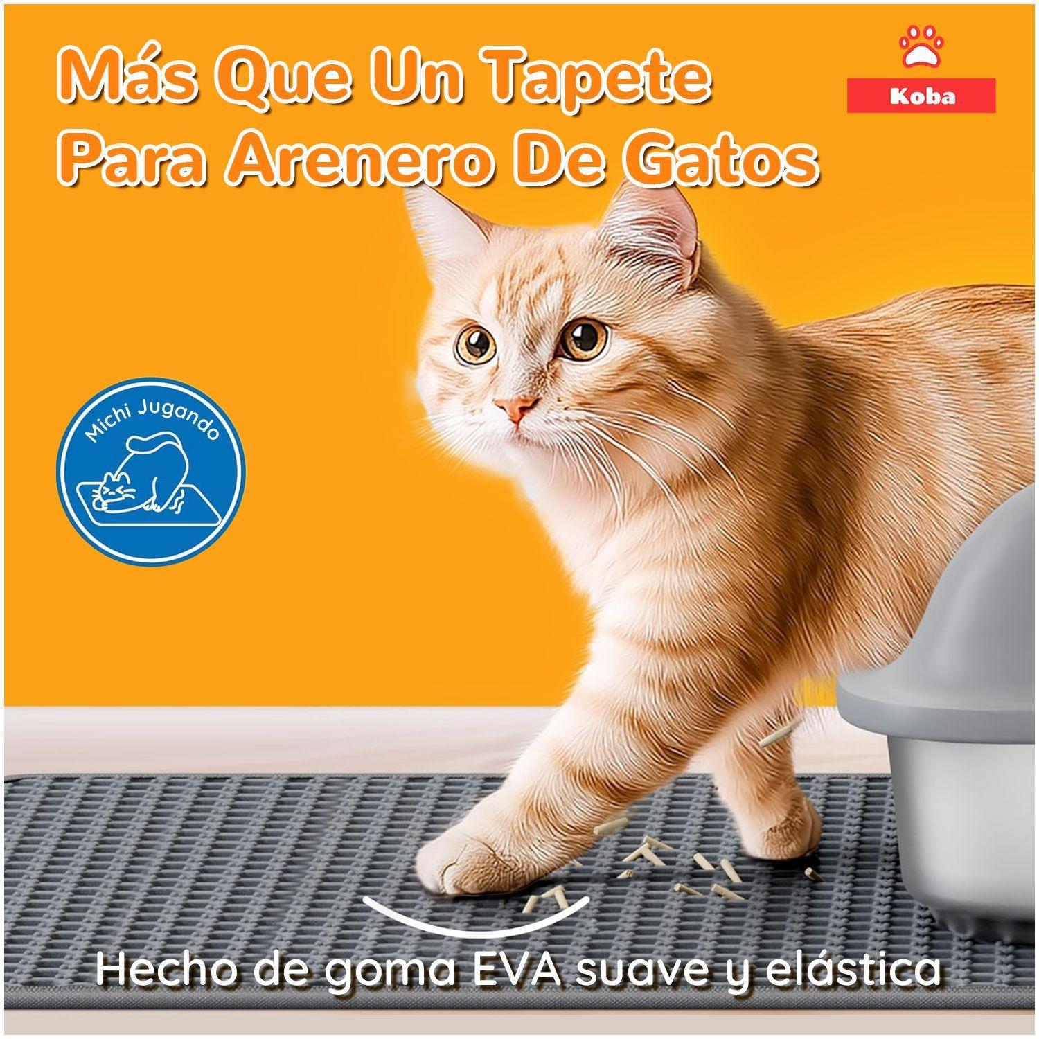 Alfombra Atrapa Arena De Gatos Tapete Arenero Michis 60x45cm Gris-5