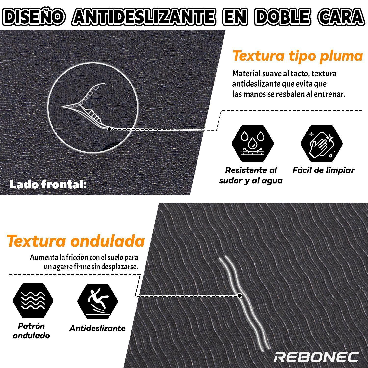 Colchoneta Mat Yoga Deportiva Plegable Tpe Grueso 8mm Negro-2