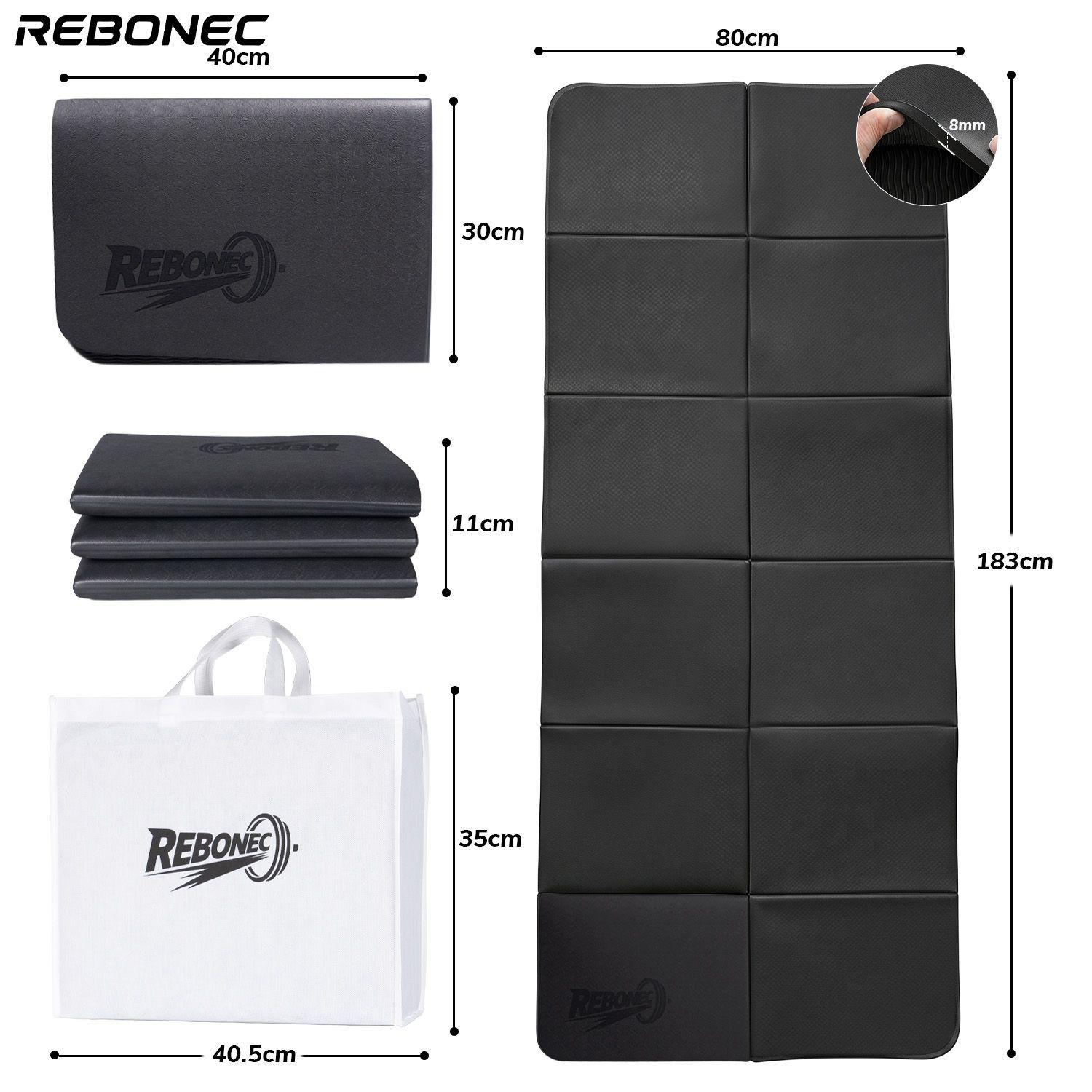 Colchoneta Mat Yoga Deportiva Plegable Tpe Grueso 8mm Negro-9