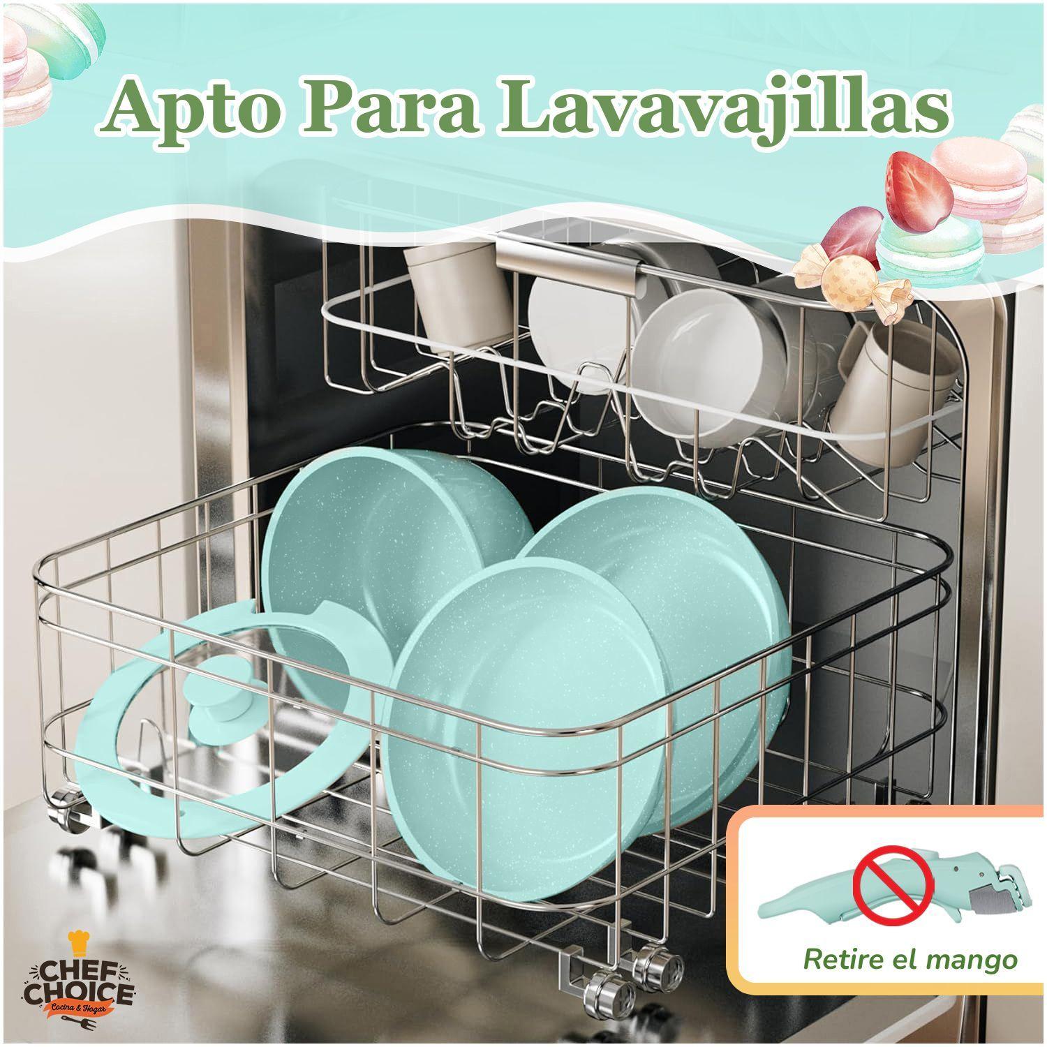 Bateria Cocina 5 Pcs Granito Antiadherente Smart Mango Verde Macaron-4