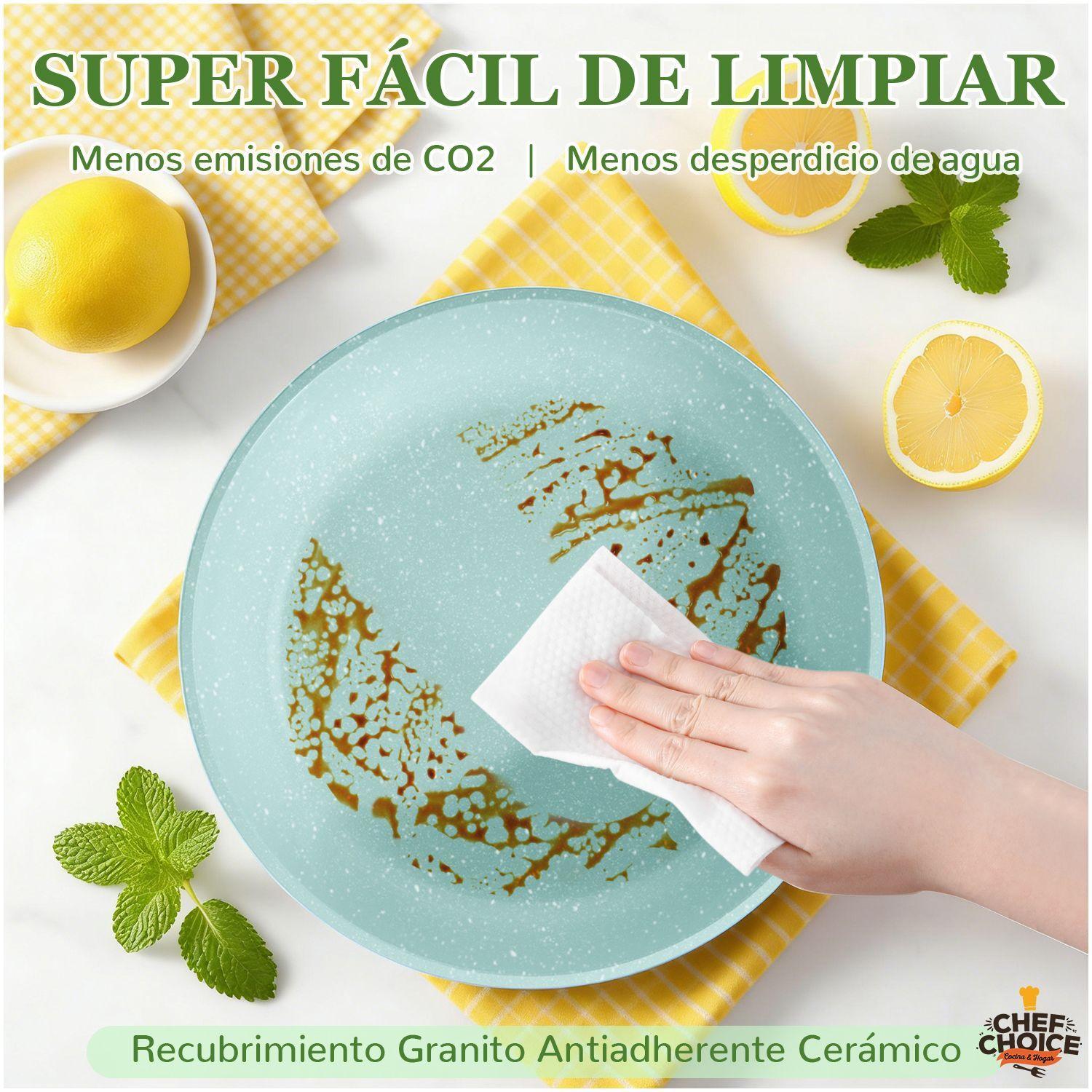 Bateria Cocina 5 Pcs Granito Antiadherente Smart Mango Verde Macaron-7