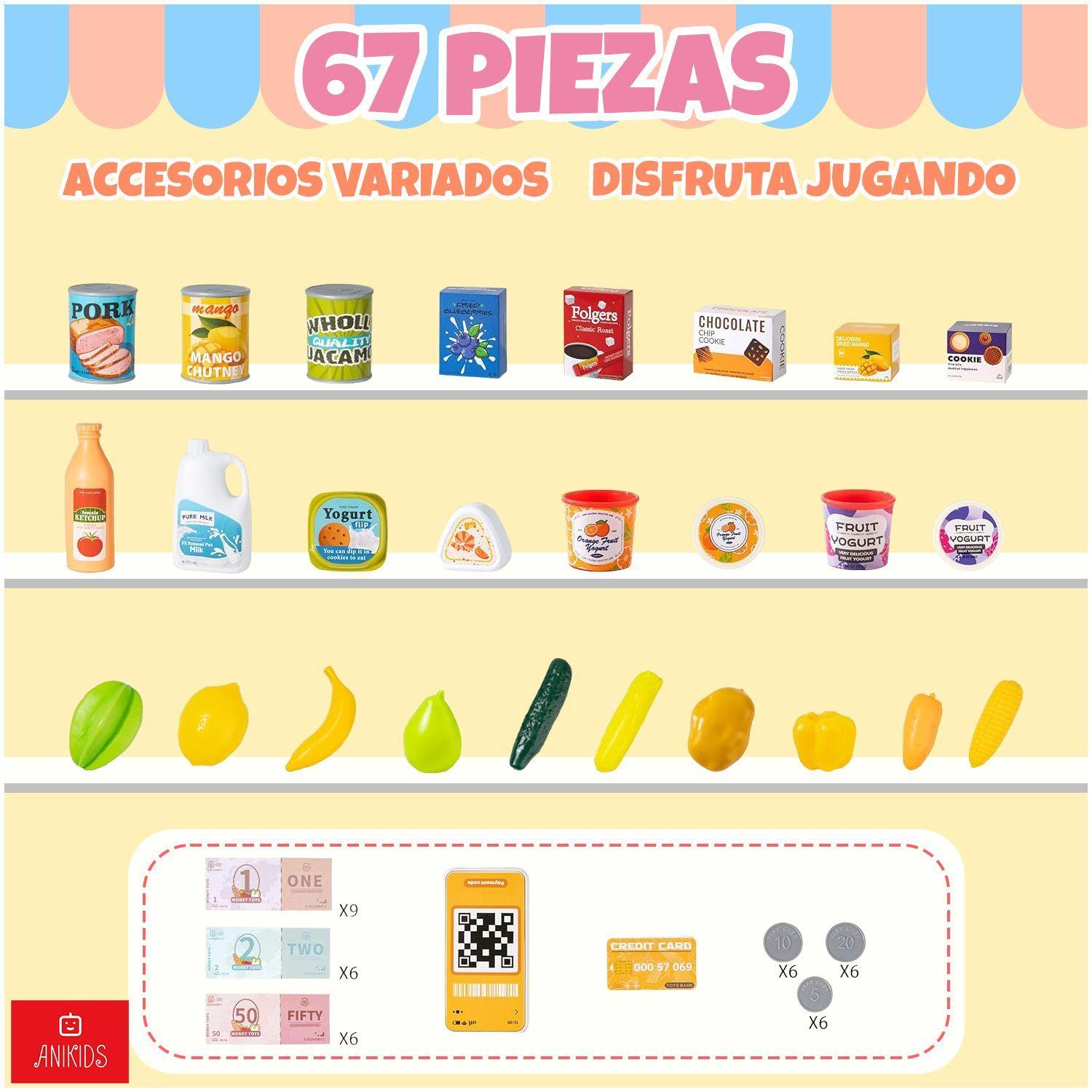 Caja Registradora Infantil Ninos Juguete Didactico 67 Piezas-2