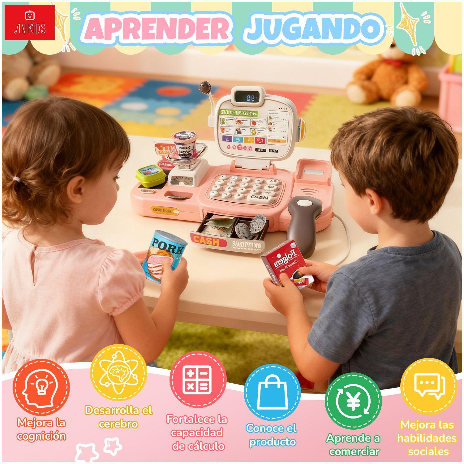 Caja Registradora Infantil Ninos Juguete Didactico 67 Piezas-5