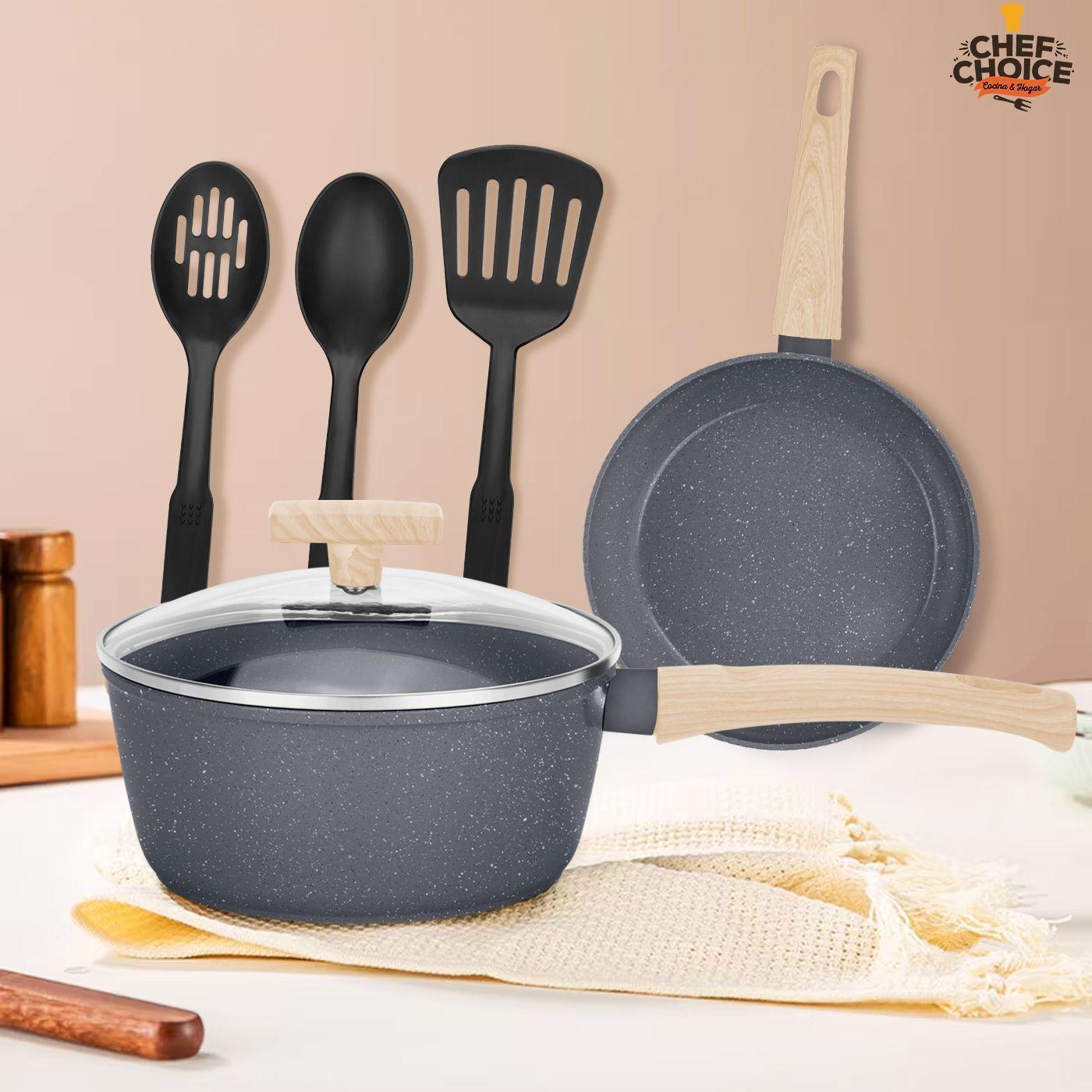 Bateria Cocina Aluminio Granito Antiadherente Cacerolas 10pcs Marengo-4