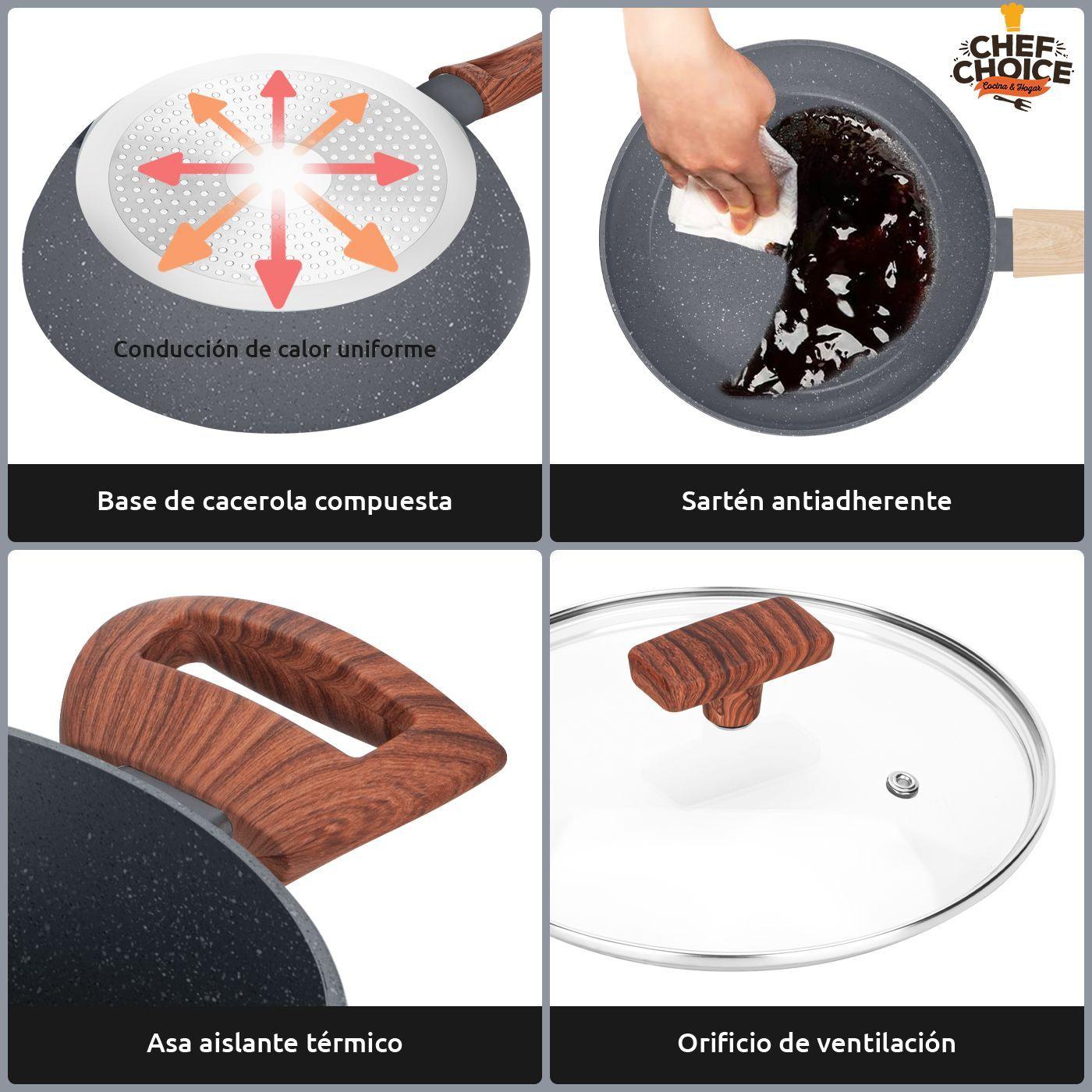 Bateria Cocina Aluminio Granito Antiadherente Cacerolas 10pcs Marengo-5