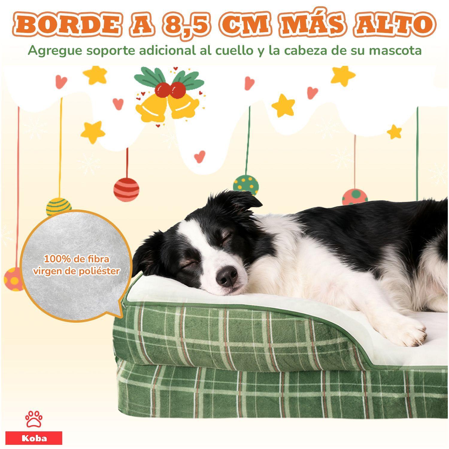 Cama Antiestres Perro Colchon Ortopedica 90x63cm Grande Color Verde Diseno Cama Antiestres Con Sopor-7